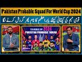 Pakistan probable squad for world cup 2024  amir imad will play 5 t20 vs new zealand  babar azam