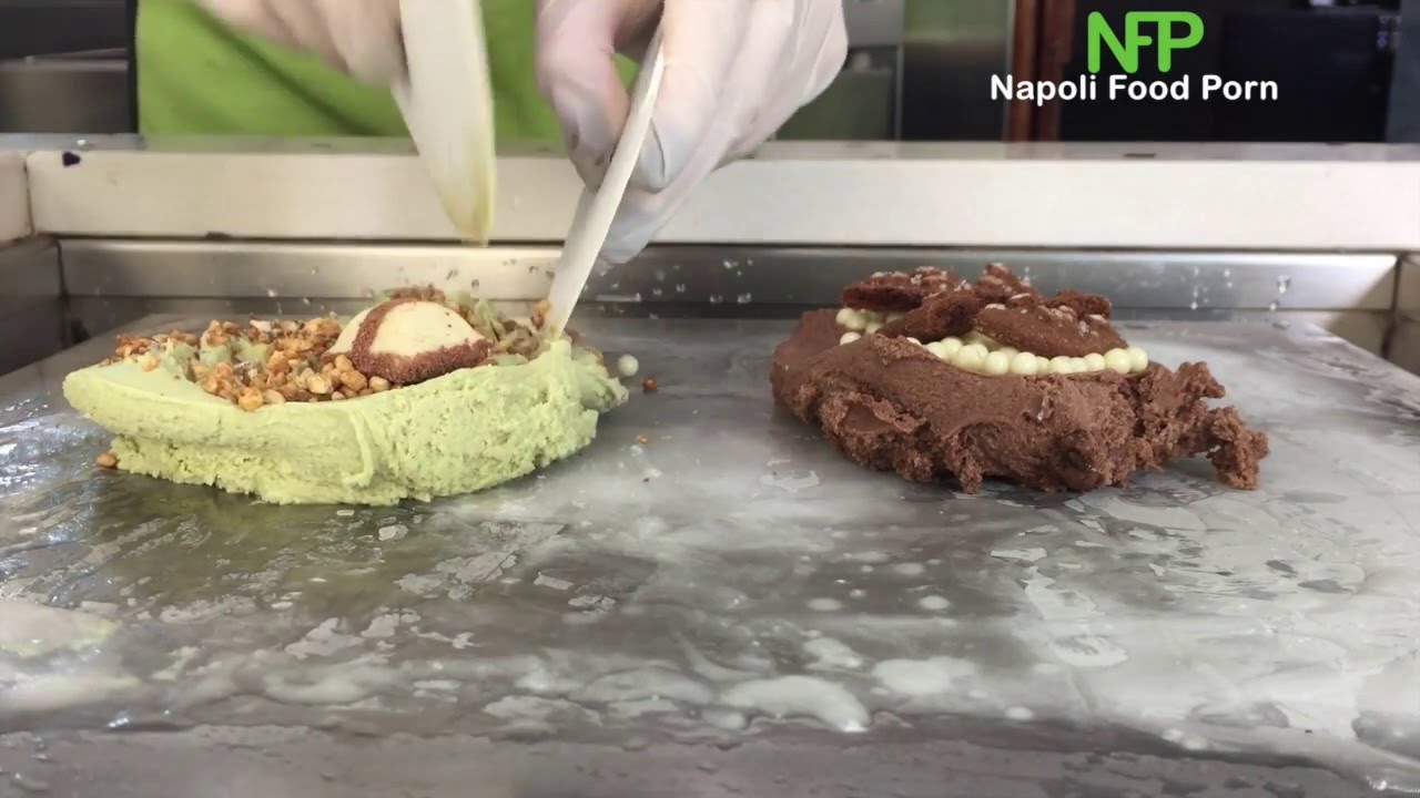 Ice cream mixed with Nutella and Kinder Bueno - Napoli Food Porn