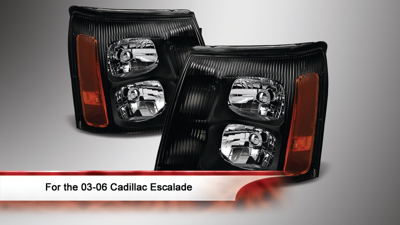 03-06 Cadillac Escalade OEM Style Headlights - YouTube