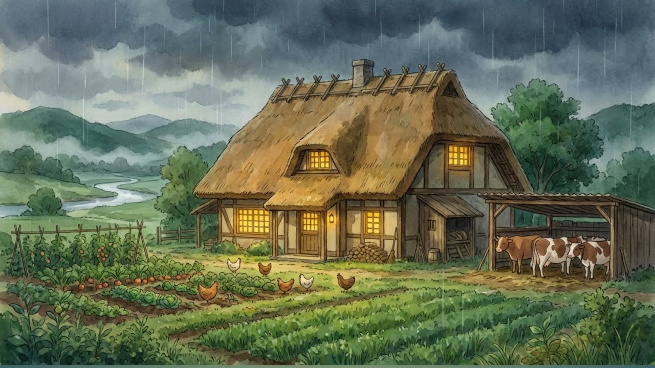 Rain Sounds & Peaceful Family Life I Ghibli Silent Days