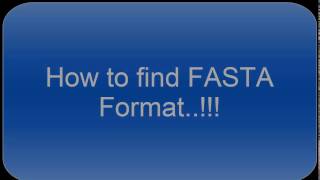 How to find FASTA Format from NCBI