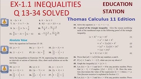 Linear Inequalities of absolute value. Thomas Calculus and Finney questions. Lecture in Hindi.