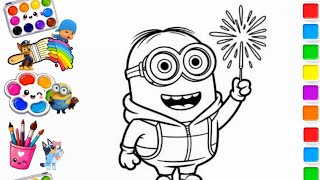 Easy Minions Drawing | Fun Cartoon Coloring for Kids