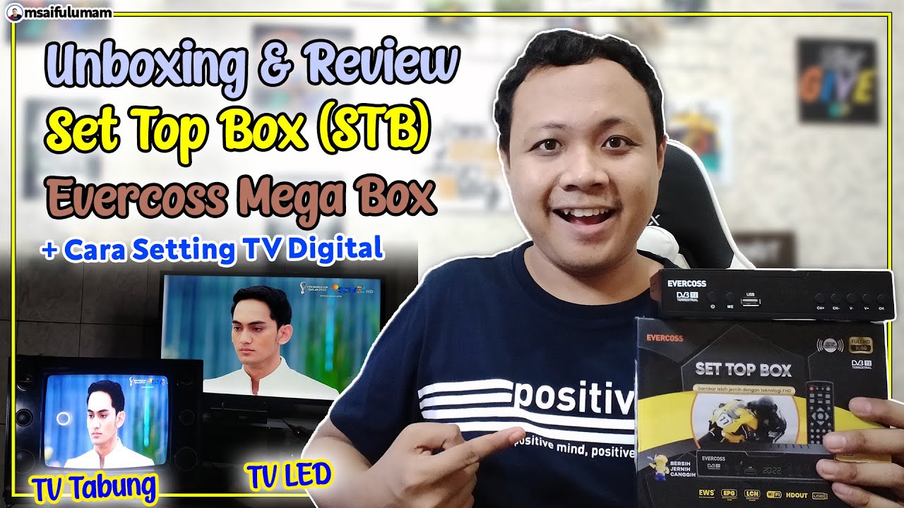UNBOXING & REVIEW Set Top Box TV Digital Evercoss Max (Mega Box) + Cara Setting Channe TV Digital