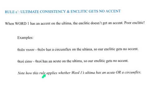 Antigos gregos Tutorial: acentuando Enclitics, The Basics