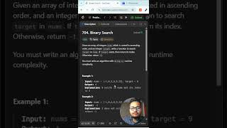Leetcode 704 Binary Search #shorts #javascript #coding #programming