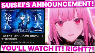 Calli Shills Suisei's Announcement Live (Mori Calliope & Hoshimachi Suisei  / Hololive) [Eng Subs]