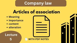 Articles of association | company law | llb | company law lecture
