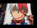 Shoto todoroki art with @posca_usa pencils #art #mha #drawingprocess #artshorts #drawing #video 