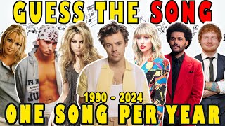 Guess The Song  One Song per Year 1990  2024  Everyone knows  | Music Quiz