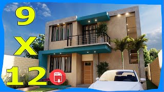 HOUSE PLAN 9x12 TWO Floors with 4 Bedrooms