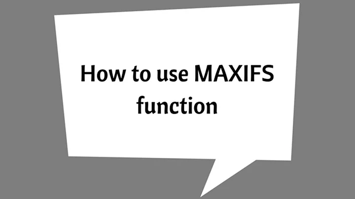 How to use MAXIFS function in Excel 365?