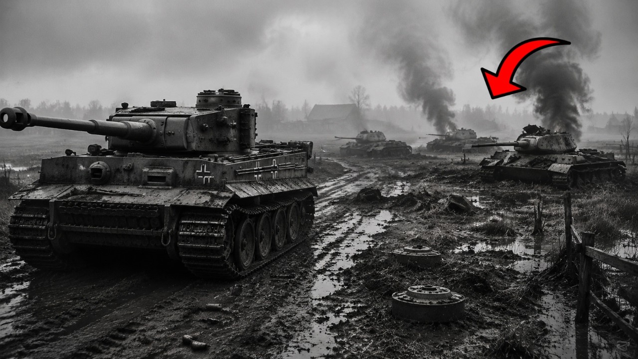 Ein Tiger lockte 22 T-34 in ein Minenfeld — das er selbst in der Nacht gelegt hatte