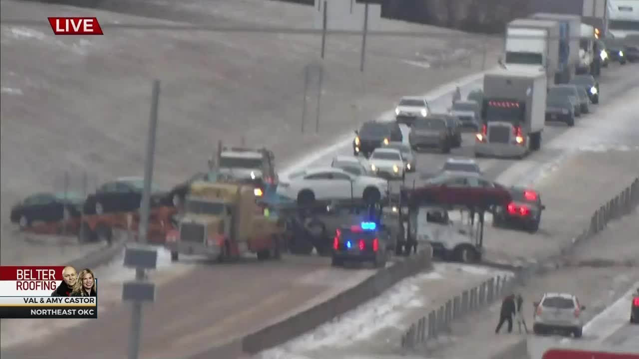Slick Road Conditions Cause Crashes Across The State - YouTube