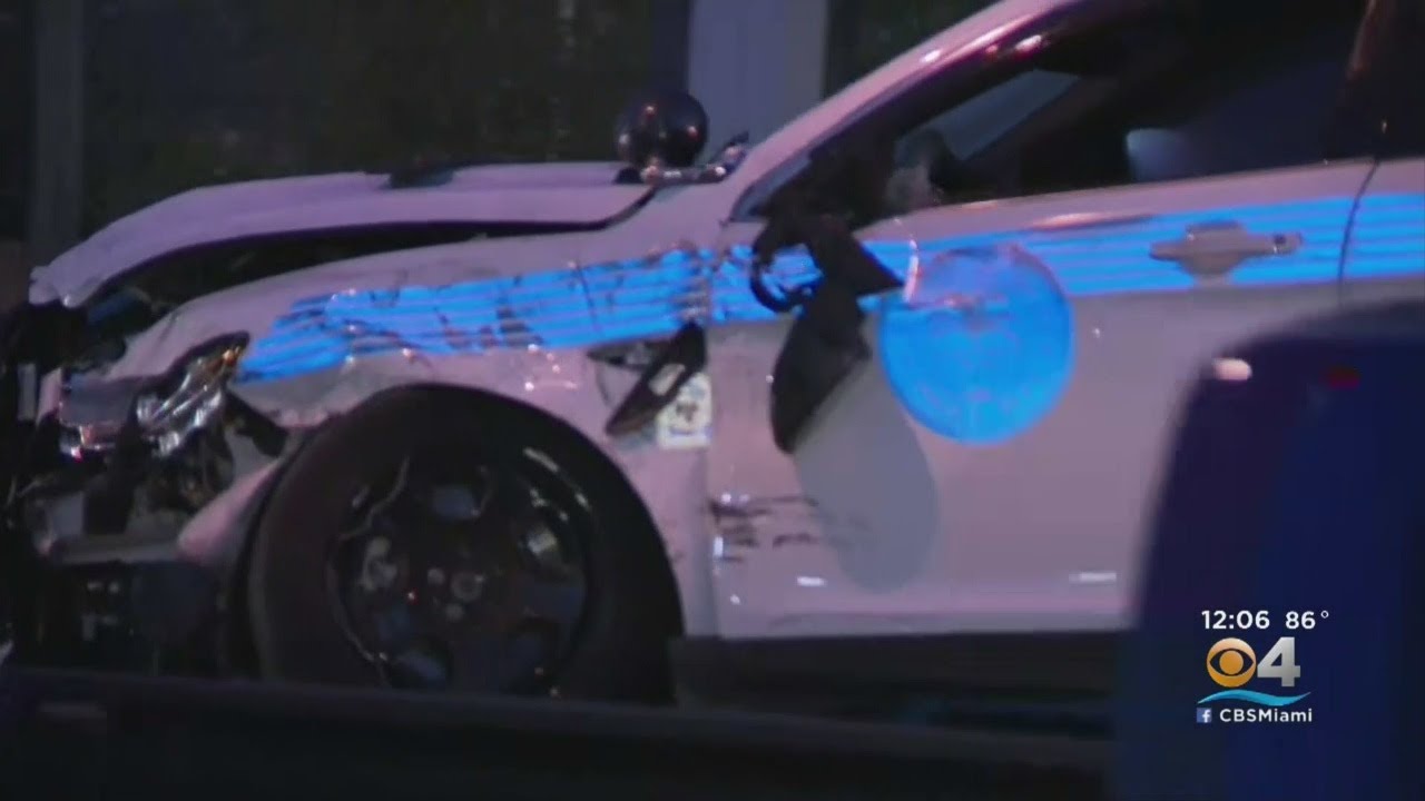 City Of Miami Police Officer Injured In Coral Gables Crash - YouTube