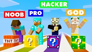 Minecraft NOOB vs. PRO vs. HACKER vs GOD :  LUCKY BLOCK RACE CHALLENGE in Minecraft! (Animation)