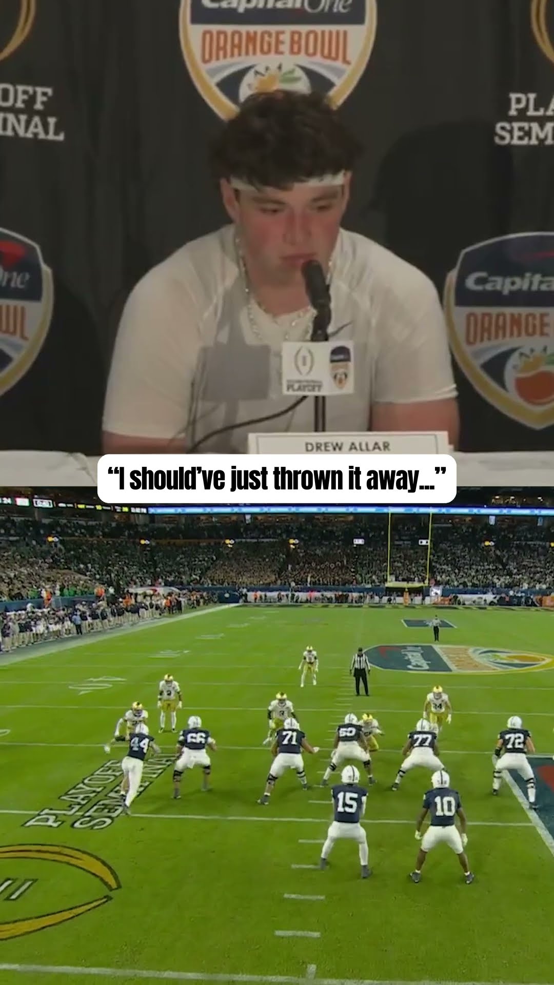 Drew Allar walks through his game-sealing Orange Bowl interception ?