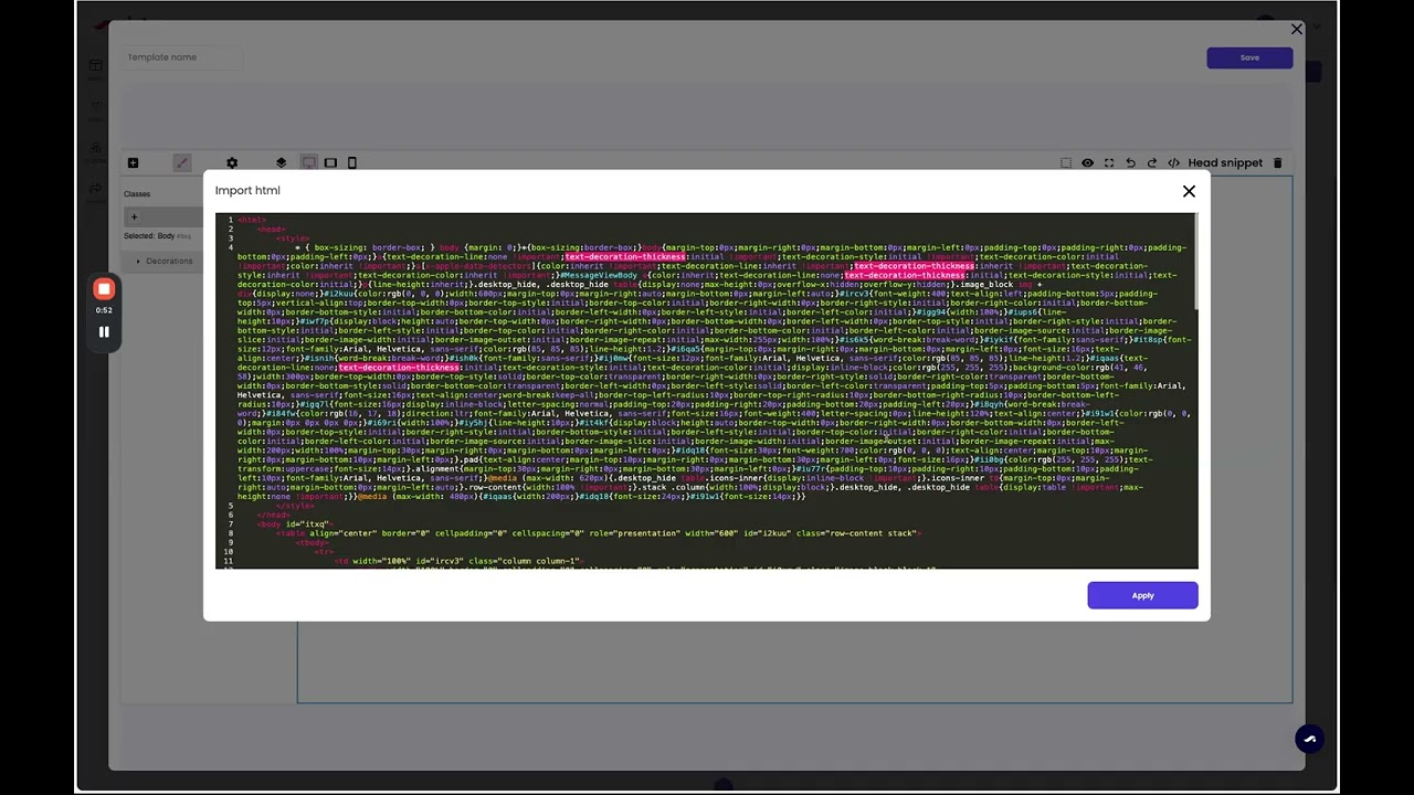 How to set up an HTML E-Mail Template in Pictor