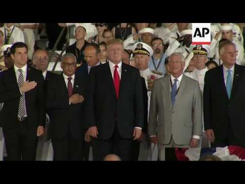 Trump at commissioning of USS Gerald R Ford thumbnail