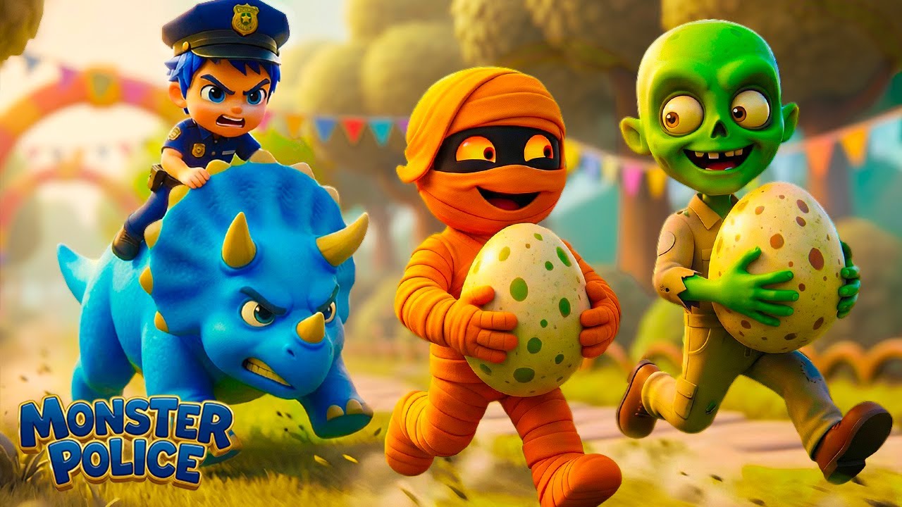 Monster di Taman Dinosaurus! 🦖🚨 Polisi Monster | Lagu Anak | Monster Police Bahasa Indonesia