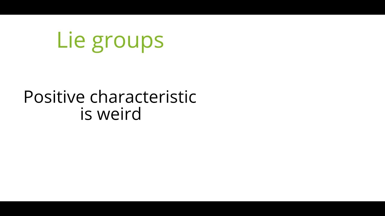 Lie groups: Positive characteristic is weird