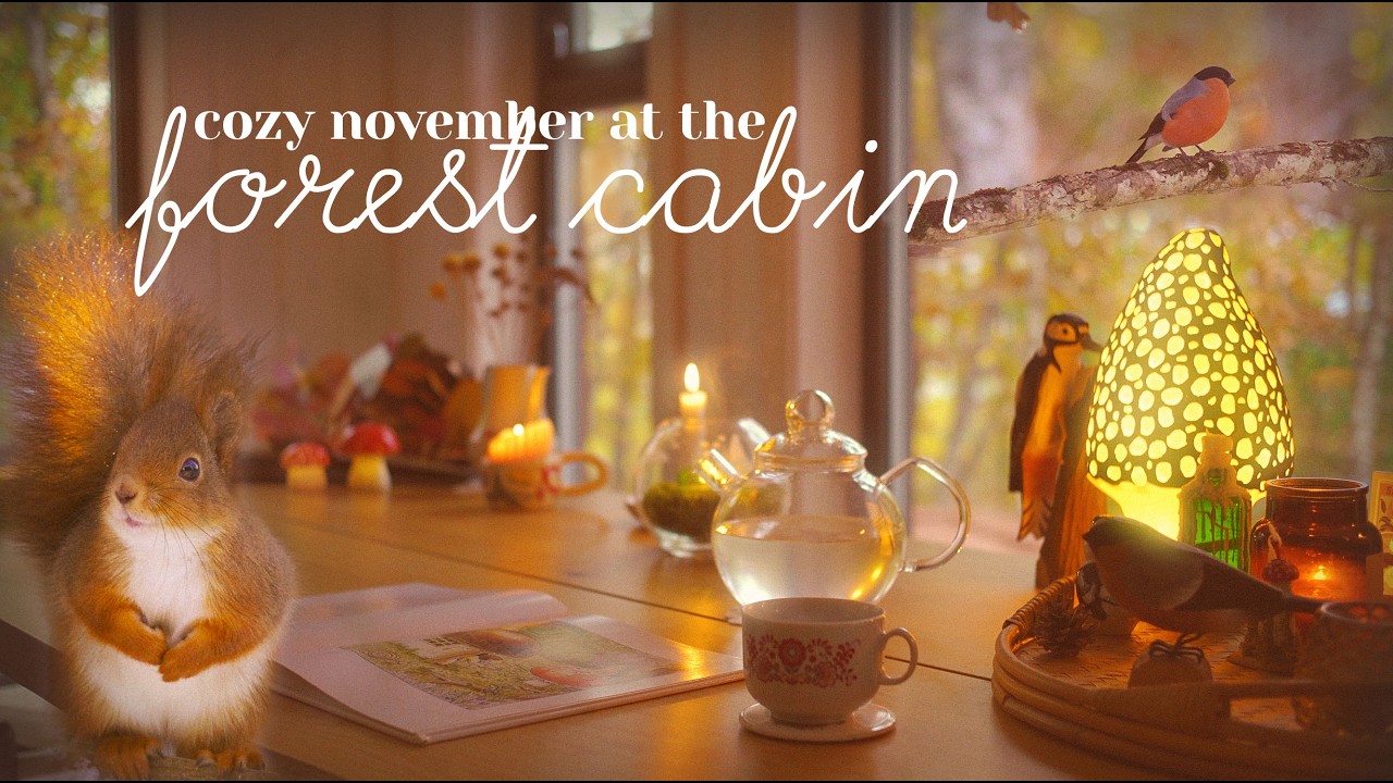 A Quiet Day with Forest Visitors, Cozy Baking and Making Winter Art at the Cabin in Norway