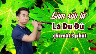 Làm sáo từ lá Đu Đủ trong 3 phút