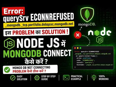 Error: querySrv ECONNREFUSED _mongodb._tcp.cluster0.kwof6ju.mongodb.net | codewithnitesh