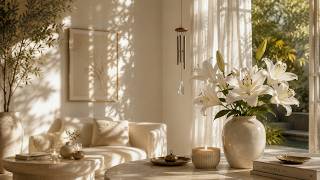 🌿 White Lilies & Morning Light | Minimal Home Decor with Relaxing Piano screenshot 2