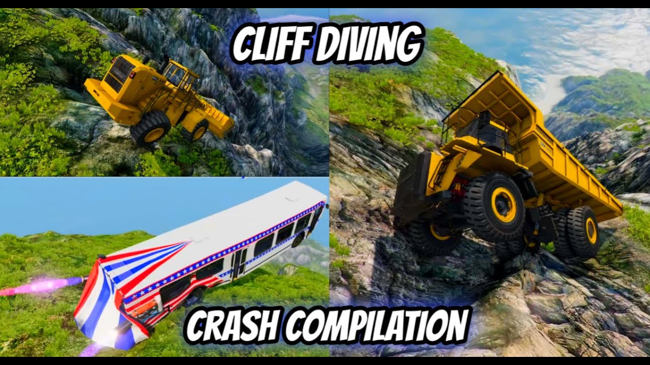 Beam Ng Cars Jumping Off Cliff Crashes