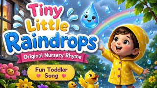 🌧️ Tiny Little Raindrops | Animated Nursery Rhyme for Kids | Fun Toddler Song
