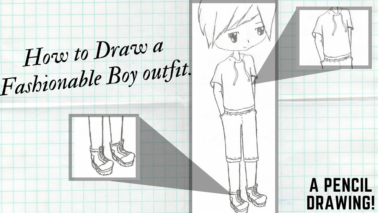 How to Draw a Fashionable Anime Boy Outfit - YouTube