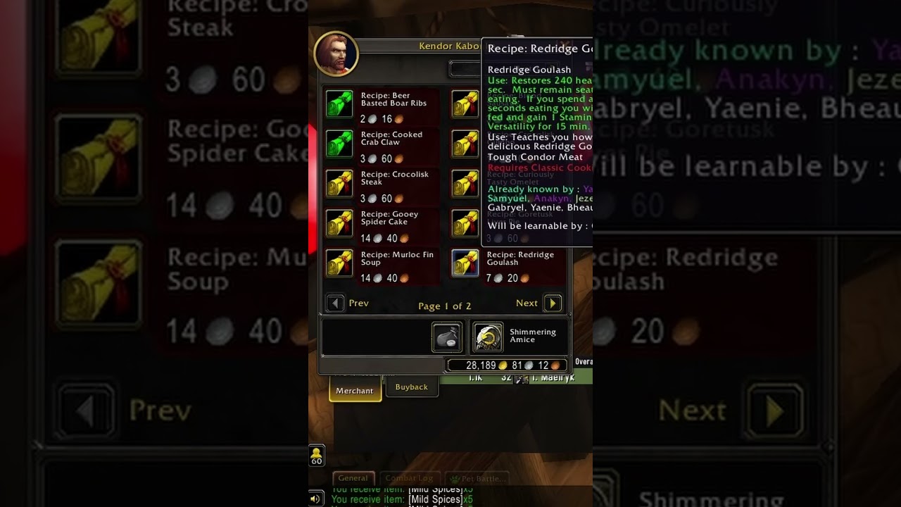 secret classic cooking vendor in Stormwind 