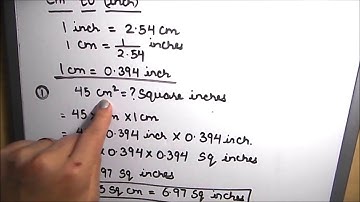 How to convert square cm to square inches / square centimeters to square inches / sq cm to sq inches