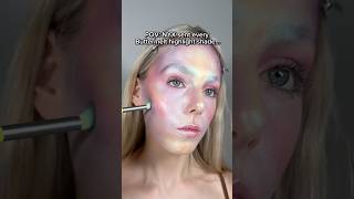 FULL FACE OF HIGHLIGHTER ✨🤯 #creativemakeup #makeup #highlighter