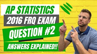 AP Statistics 2016 FRQ Exam Question #2 ANSWERS - Chi-squared test