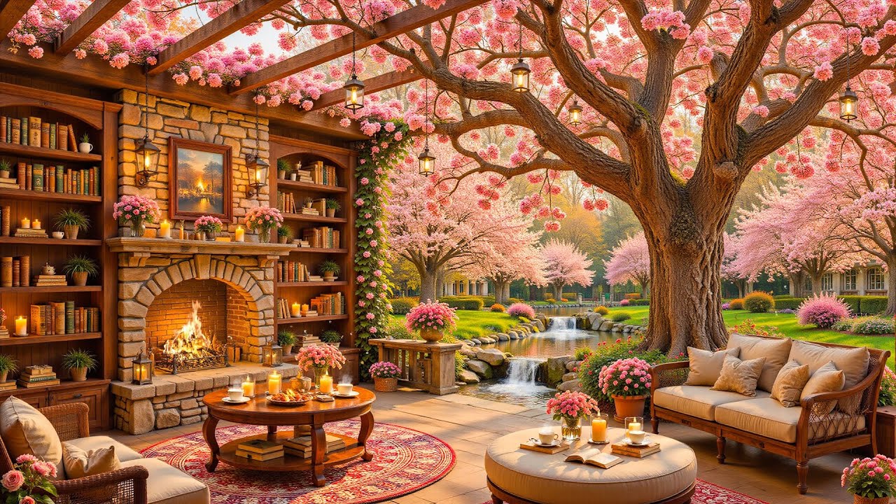 Sweet Jazz Music at Cherry Blossom Coffee Shop 🌸 Relaxing Jazz Music for Relieve Stress & Anxiety