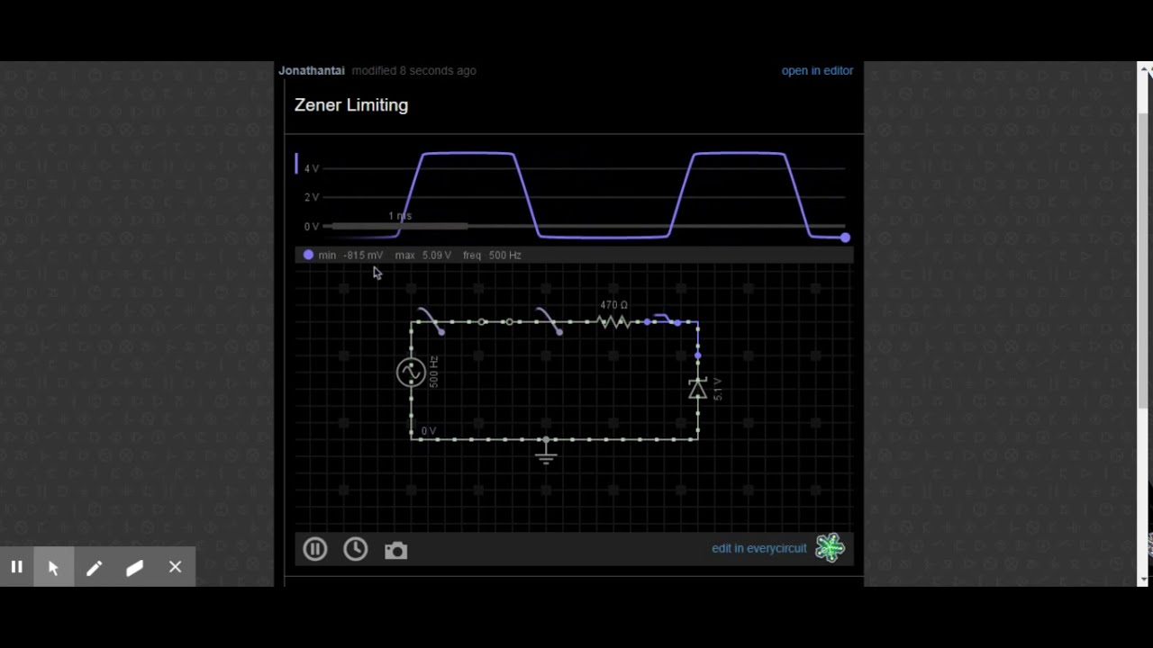 Zener Diode Voltage Limiter Simulation YouTube