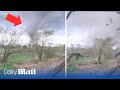 Train conductor gets trapped by terrifying tornado