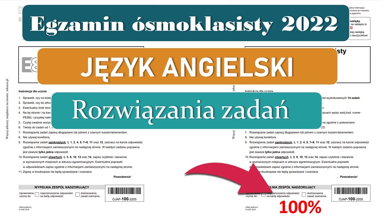 Egzamin ósmoklasisty 2022. Język angielski. ODPOWIEDZI - YouTube