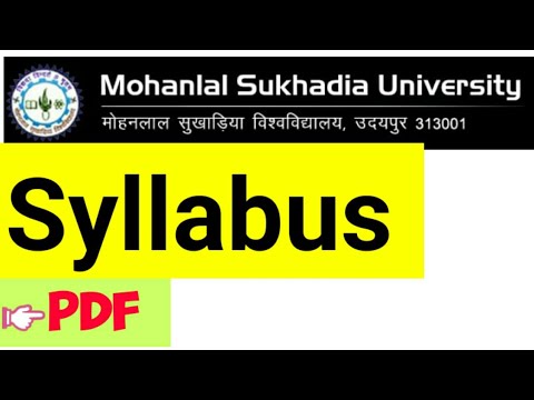 Mohanlal sukhadia university udaipur syllabus