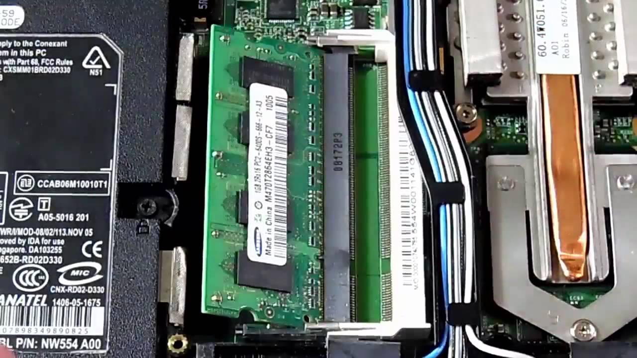 Dell Laptop Maintenance. Battery, CPU, Heat Sink, RAM Memory, Keyboard