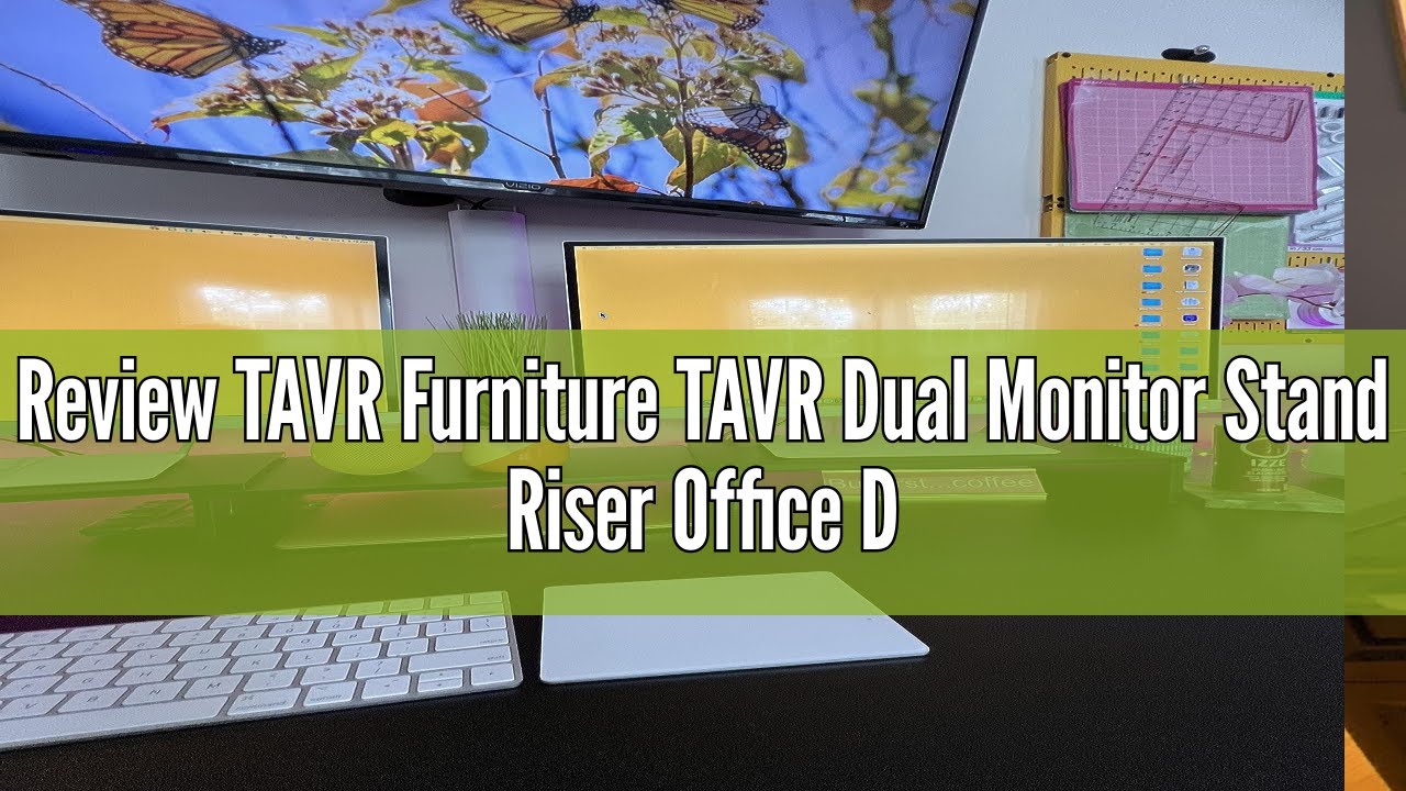 Review TAVR Furniture TAVR Dual Monitor Stand Riser Office Desktop ...