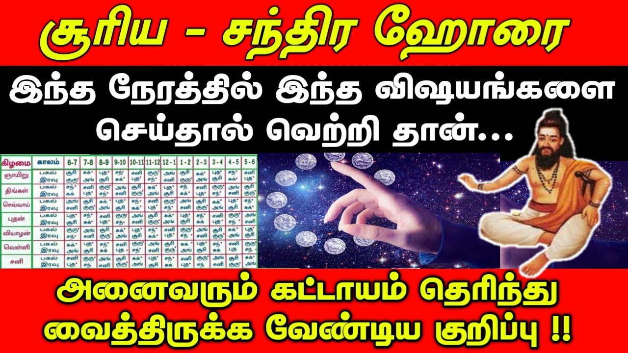 சூரிய சந்திர ஹோரையில் செய்ய வேண்டியவை செய்ய கூடாதவை, Suriya horai