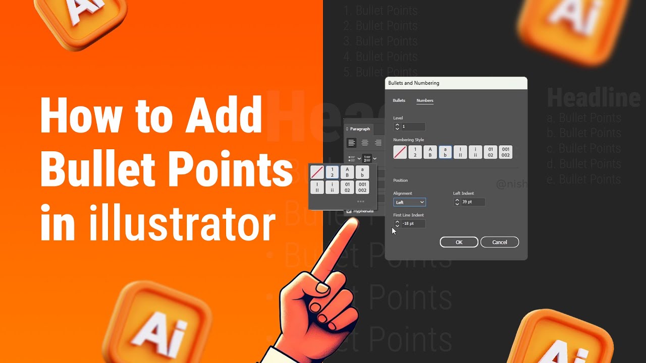How to Add Bullet Points in Illustrator | NR345