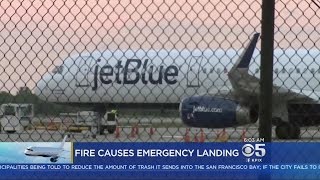 JET BLUE FIRE:  Passengers describe battery fire that force SFO-bound Jet Blue flight to make emerge