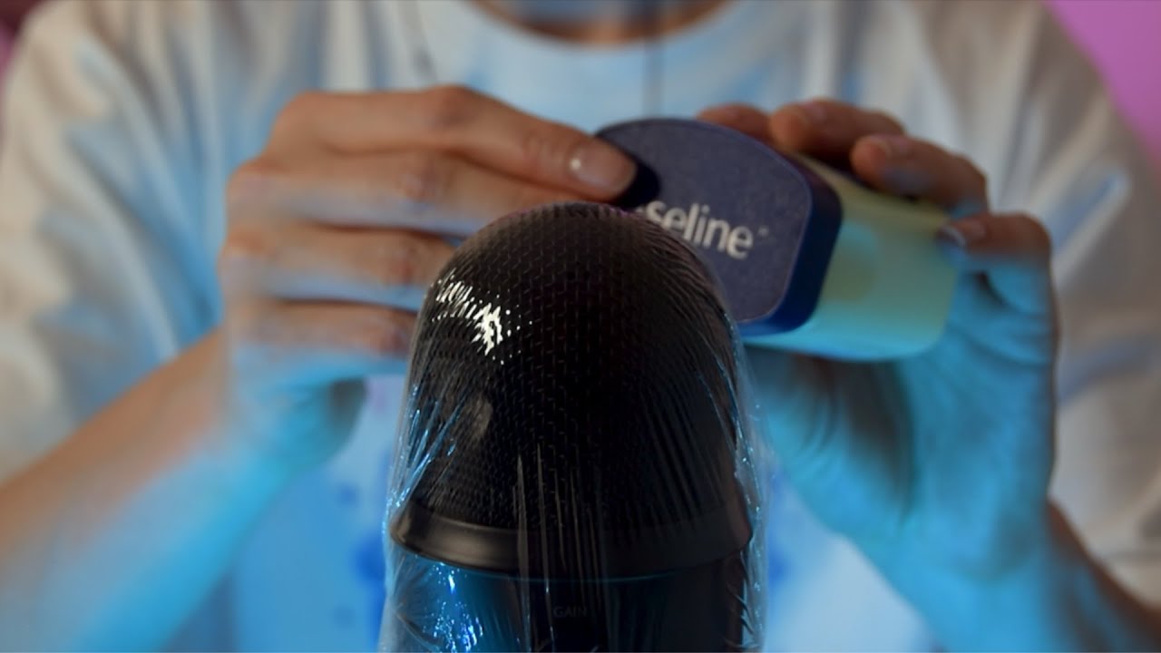 ASMR Plastic Wrap Over Mic w/ Vaseline 💤 (no talking) YouTube