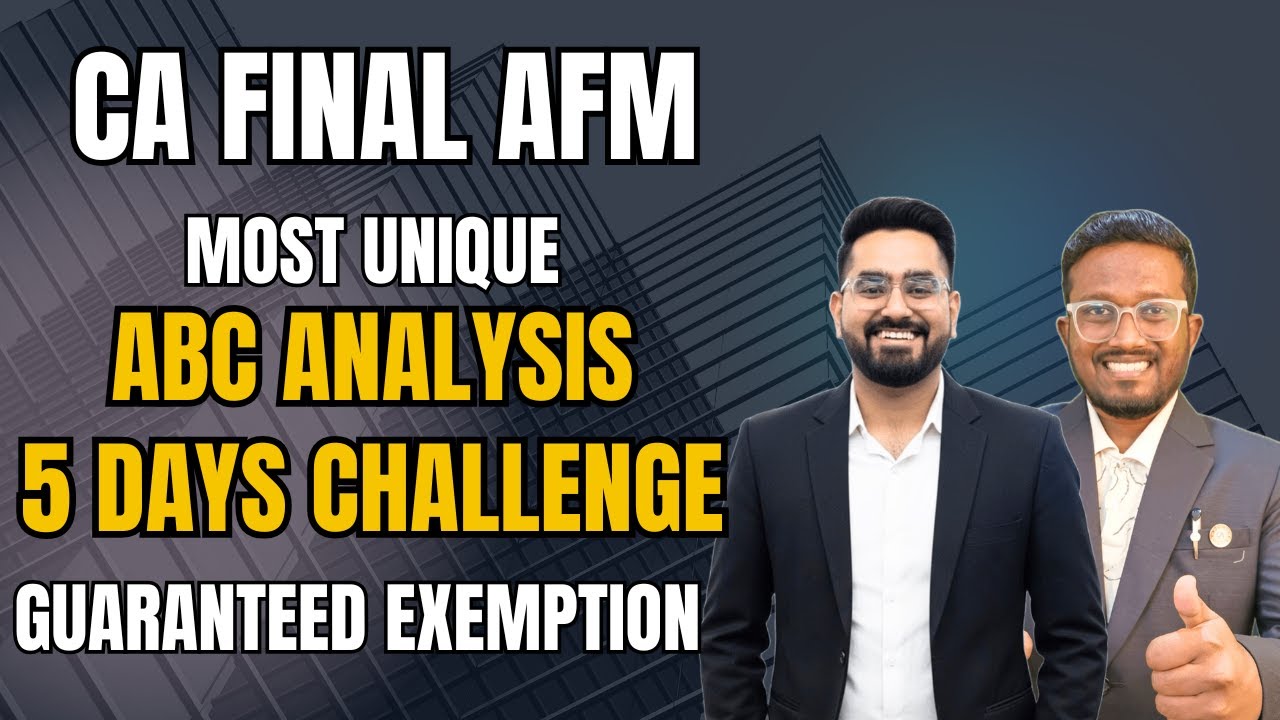 ABC Analysis/Priority Topics & 5 Days Challenge | Guaranteed Exemption | CA Final AFM Jan'26