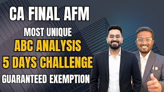 ABC Analysis/Priority Topics & 5 Days Challenge | Guaranteed Exemption | CA Final AFM Jan'26