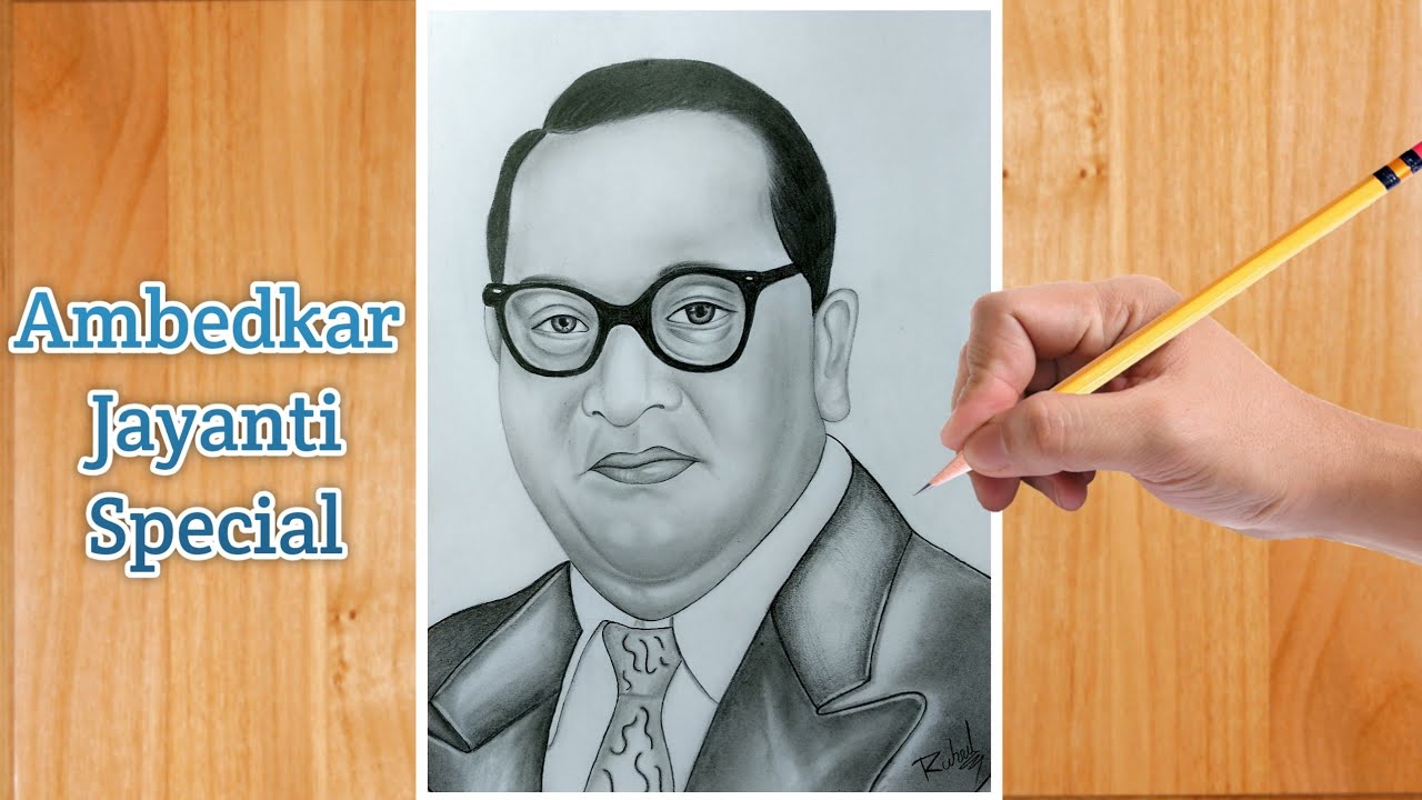 Dr.Babasaheb Ambedkar Drawing | Ambedkar Jayanti Special Drawing ...